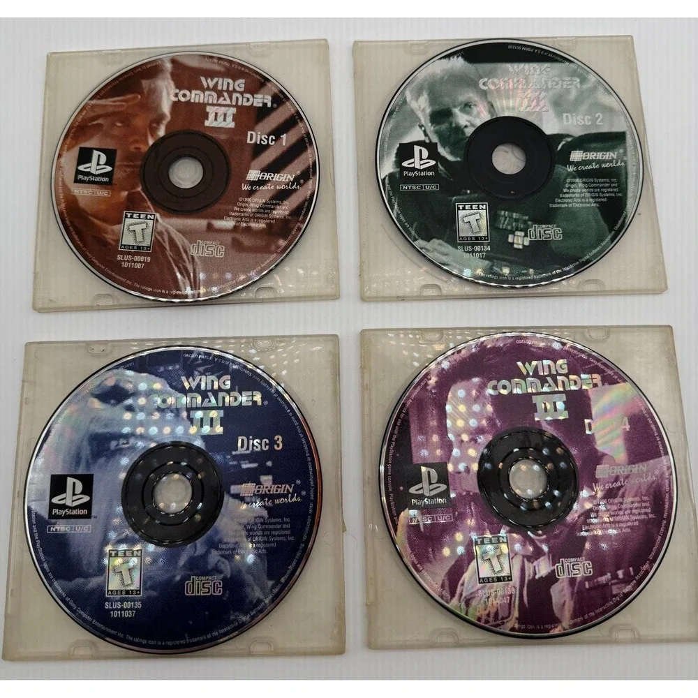 Wing Commander III Heart of the Tiger PS1 PlayStation 4-Disc SLUS-00019 Origin